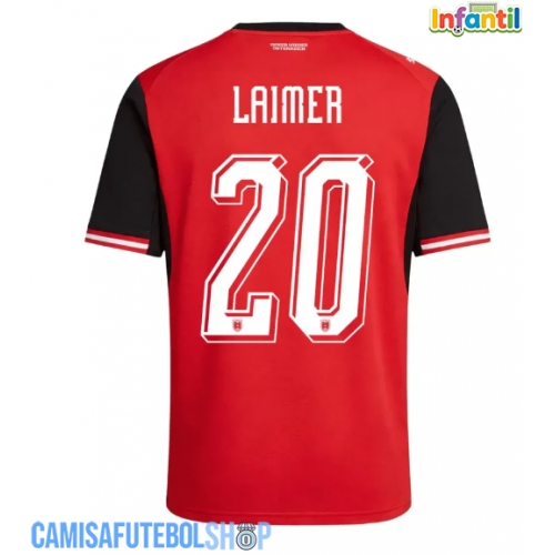 Camisa de time de futebol Áustria Konrad Laimer #20 Replicas 1º Equipamento Infantil Mundo 2026 Manga Curta (+ Calças curtas)